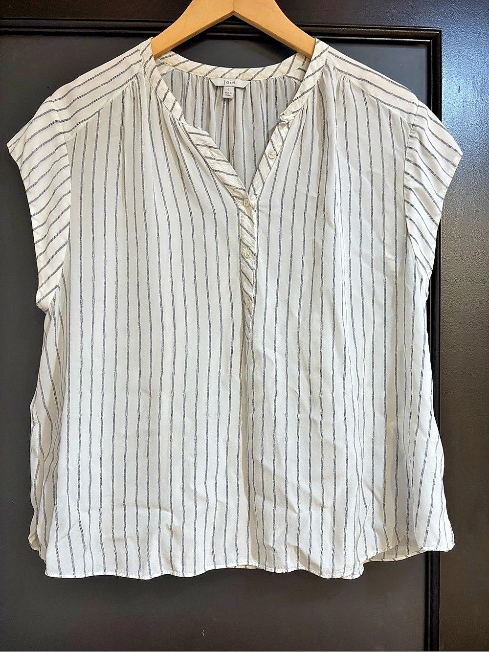 joie Striped Blouse in White & Blue Like New